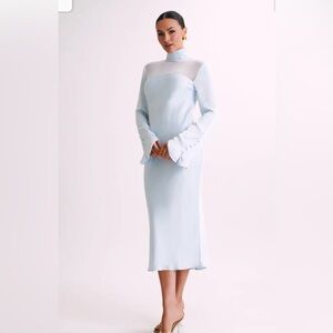 Meshki high neck satin dress
